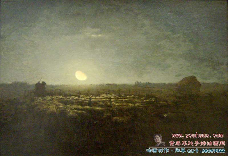 Millet, Jean-FrancoisͻƷ:Ȧ¹⣺The sheep pen, moonlight